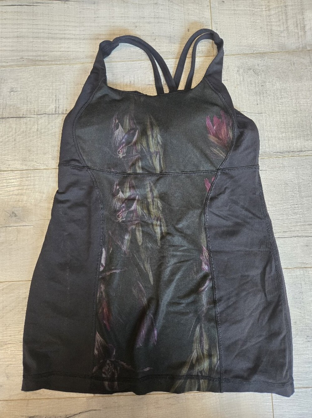 lululemon Black Floral Racerback & Tank Tops (Pair) No Tags - Picture 7 of 11